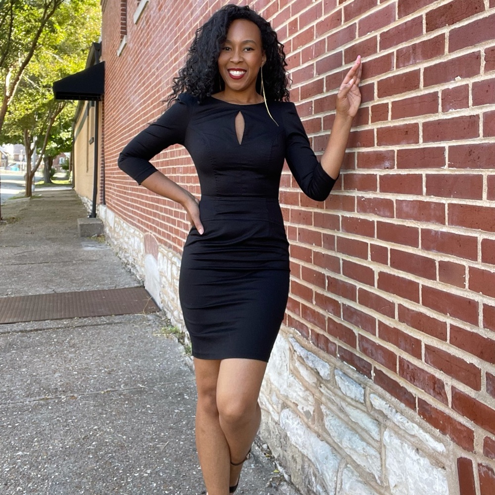 ASOS Structured Little Black Dress Cutout Back